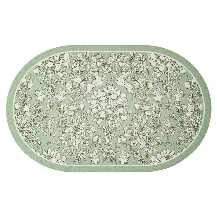 Runder dekorativer Teppich mit floraler Tierillustration und feiner Jacquardstruktur Karnz