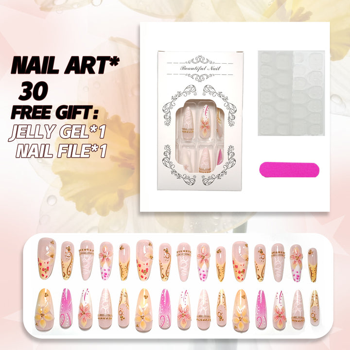 Elegante florale Press-On Nageldesign Sammlung
