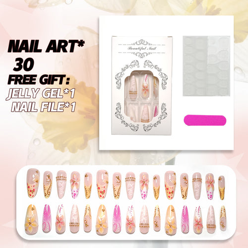 Elegante florale Press-On Nageldesign Sammlung