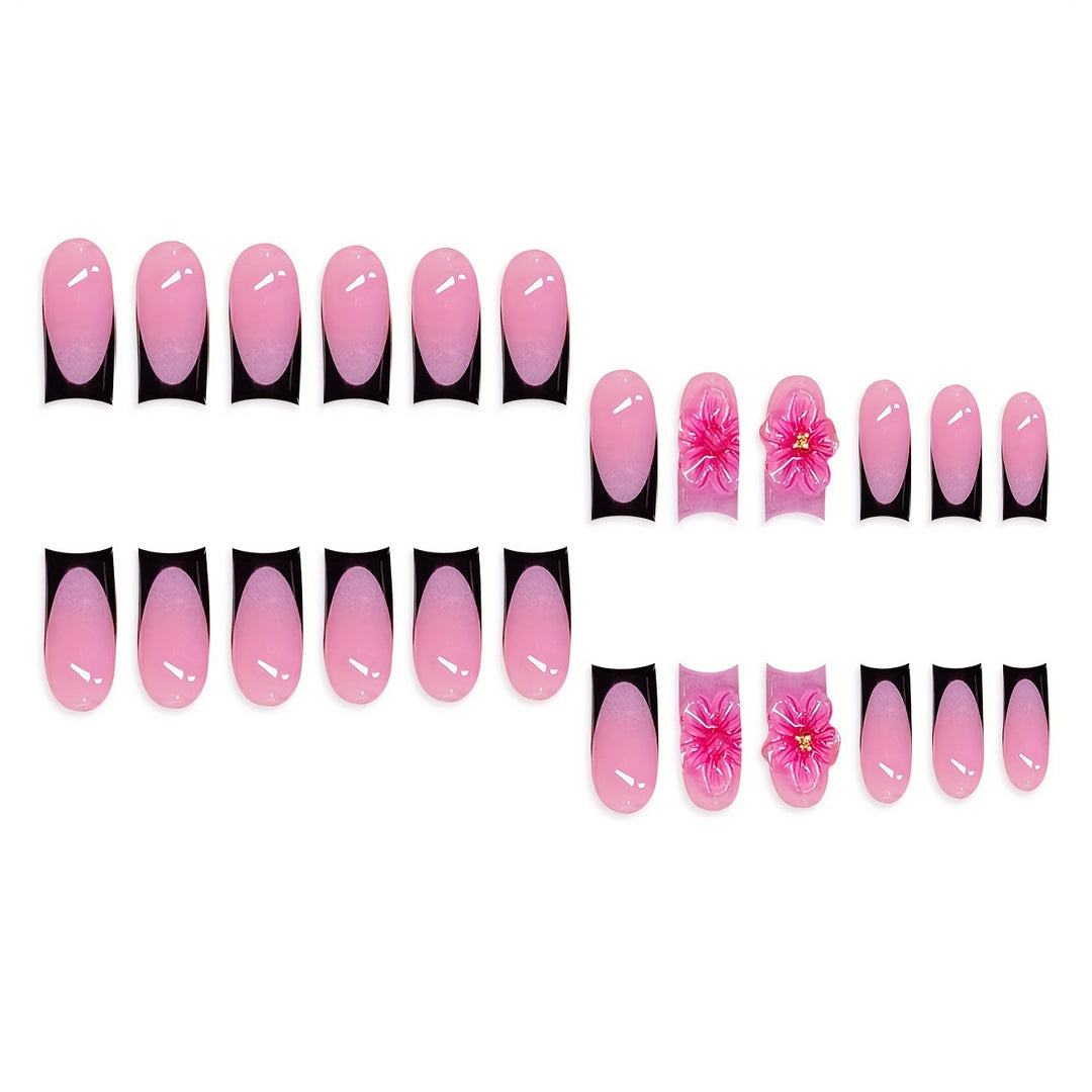 Floral Decorative Press-On Nagelkunst Karnz