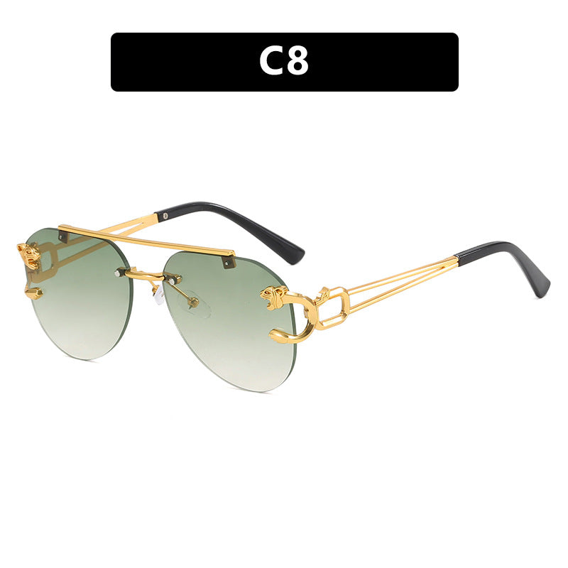 Damen ausgefallene runde Sonnenbrille mit dekorativen Details Karnz