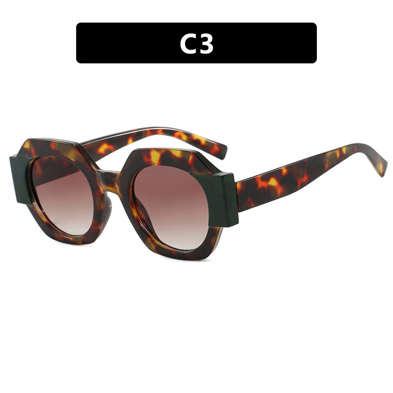 Damen trendige Sonnenbrille im hexagonalen Design Karnz