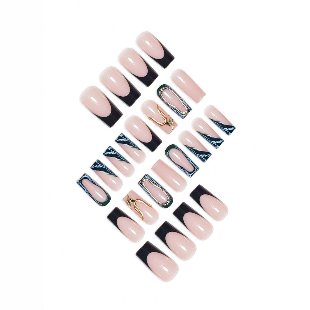 Designer Geometrische Press-On Nagelkunst Karnz