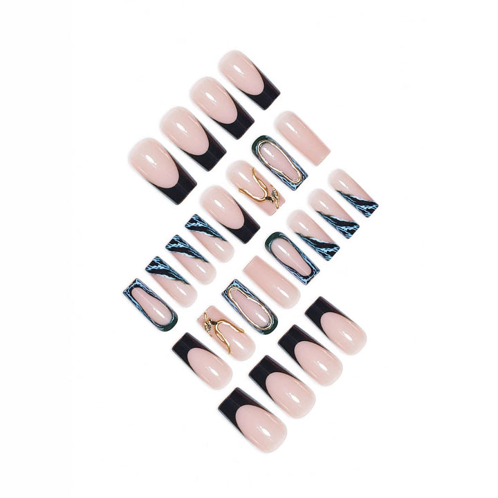 Designer Geometrische Press-On Nagelkunst Karnz