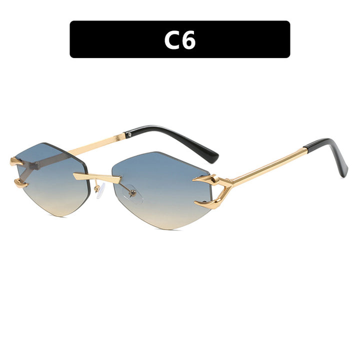 Damen extravagante hexagonale Sonnenbrille mit innovativem Rahmen und UV-Schutz Karnz