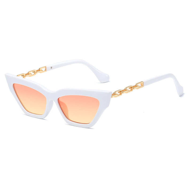 Damen edgy Katzenaugen-Sonnenbrille mit goldenen Details Karnz
