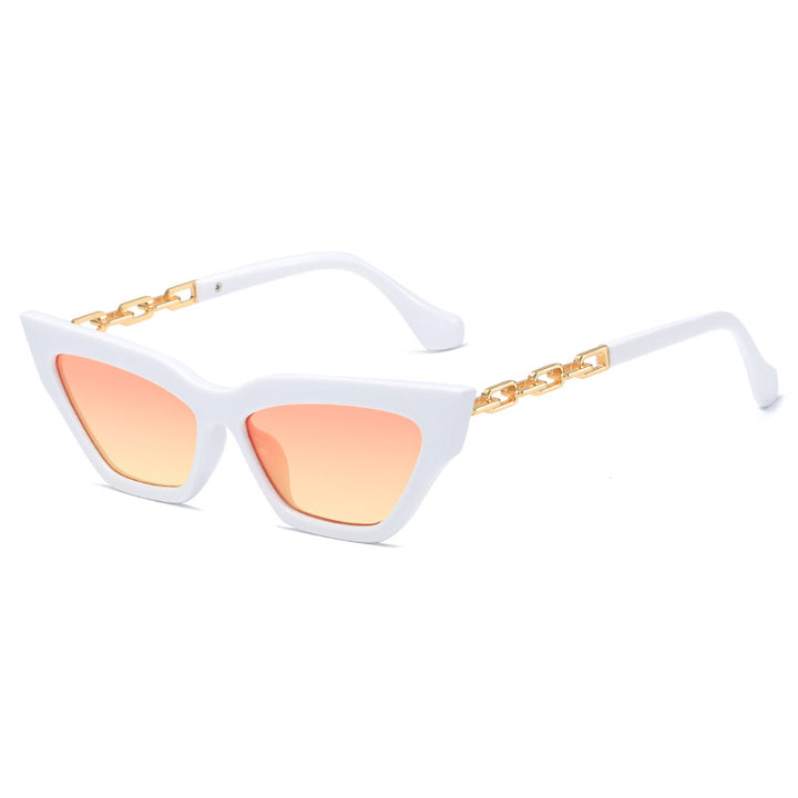Damen edgy Katzenaugen-Sonnenbrille mit goldenen Details Karnz