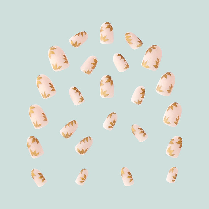 Elegante Goldblatt Nail Art Karnz