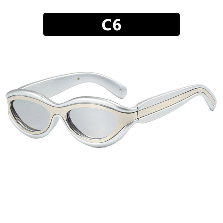 Damen stilvolle Sonnenbrille mit modischem Schwung Karnz