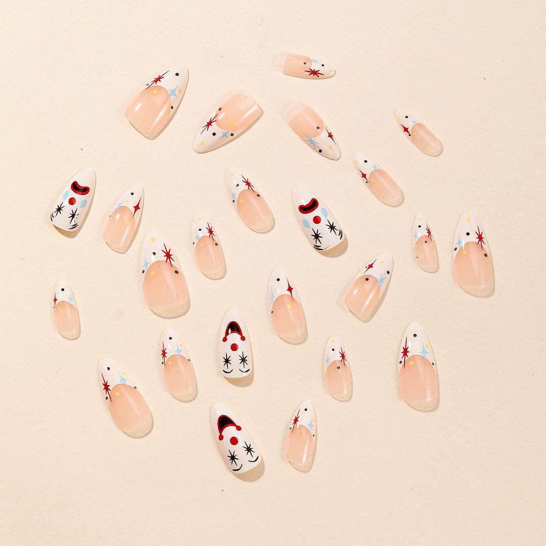 Künstlerisch Clown-Themen Stiletto Nagelkunst Karnz