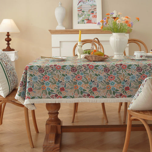 Klassische Floral bestickte Tischdecke