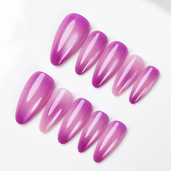Stiletto-förmiger Press-On-Nagelset mit Ombre-Finish