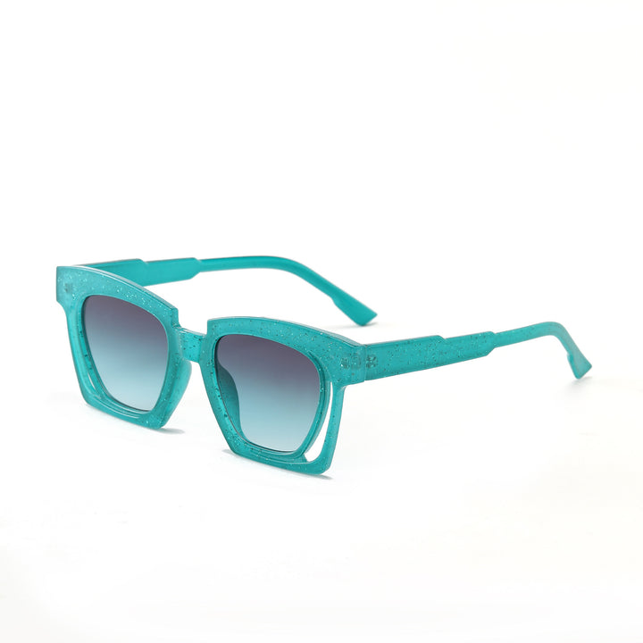 Damen trendige geometrische Sonnenbrille mit stilvollem, quadratischem Rahmen Karnz