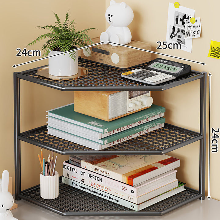 Dreifach-Eck-Metall-Mesh-Speicherregal für Badezimmer Küche Wohnzimmer