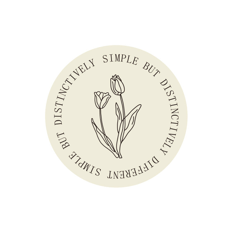 Runder dekorativer Vinyl-Aufkleber mit minimalistischer Tulpen-Illustration