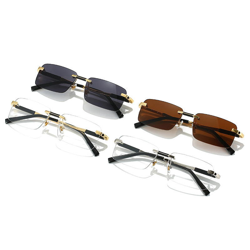 Damen Sonnenbrille im modernen rechteckigen Design mit luxuriösen Metallelementen Karnz