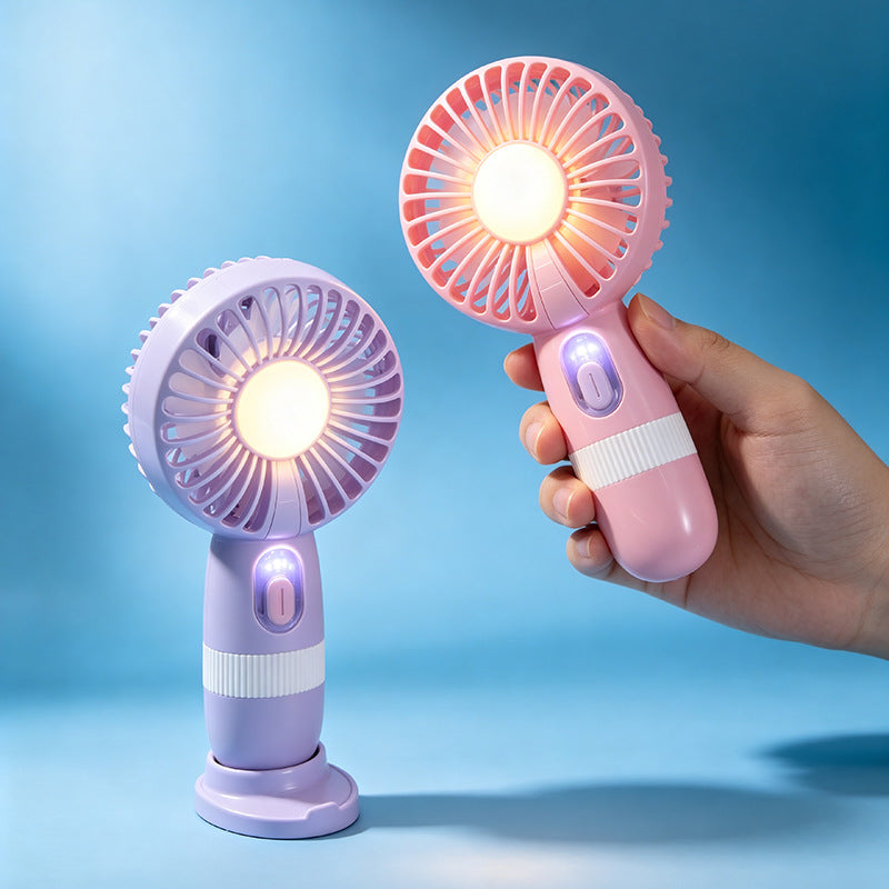 Damen Tragbarer USB-Lüfter mit LED-Beleuchtung und digitaler Anzeige Karnz