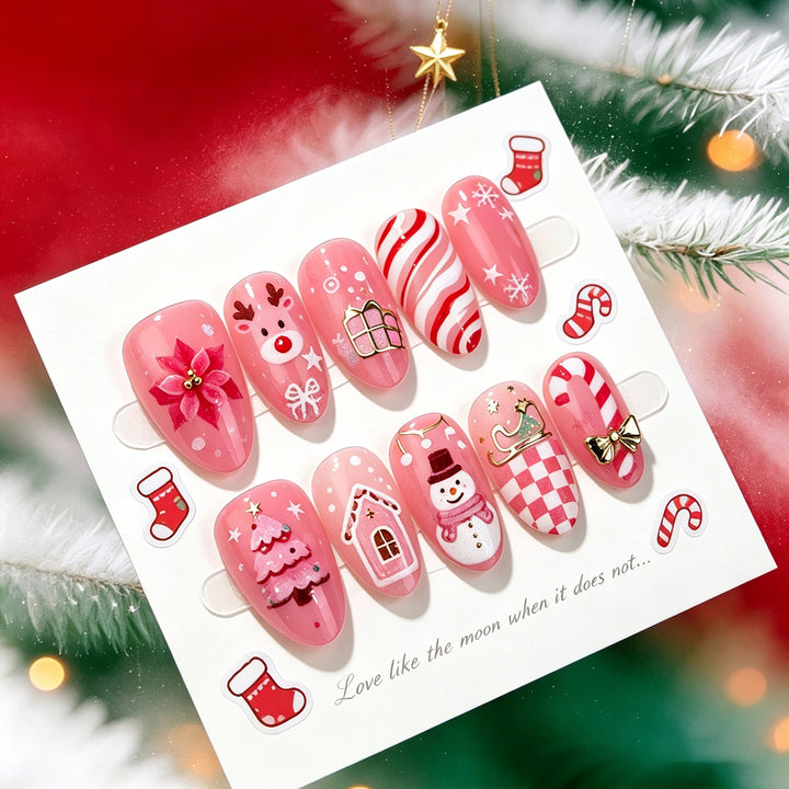 Festliches dekoratives Press-On-Nagelset