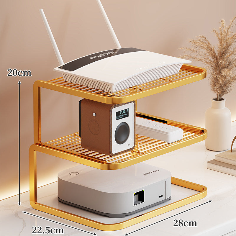 Belüfteter Desktop-Router- und Modemständer-Organizer