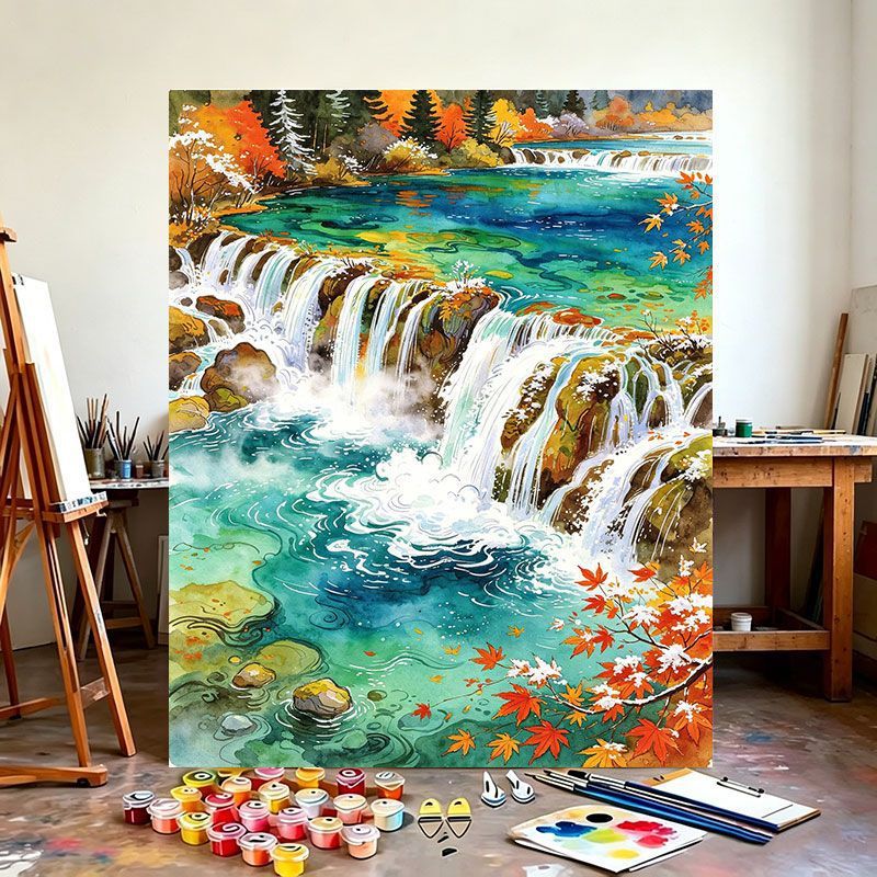 Wasserfall Landschaft Leinwanddruck Karnz