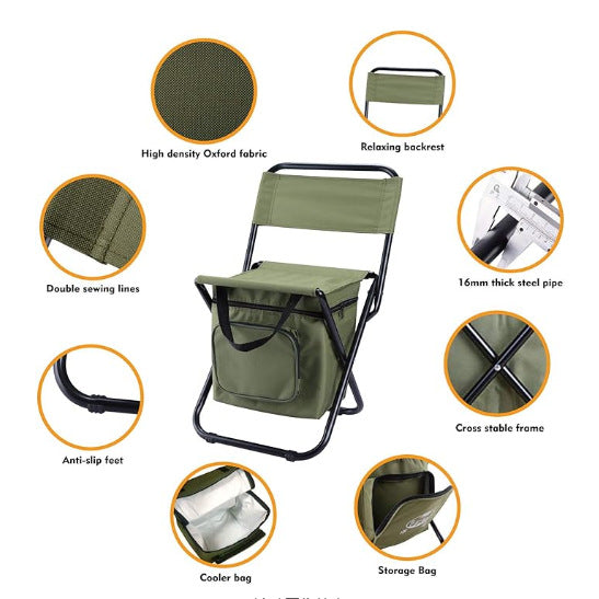 Unisex Klappstuhl mit isolierter Kühltasche Karnz