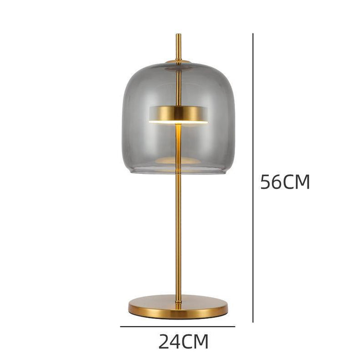 Moderne Glas Tischlampe mit goldenen Akzenten