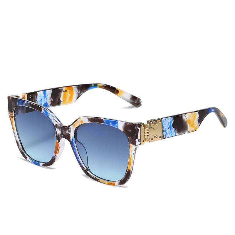 Damen edle Oversized Sonnenbrille mit luxuriösem Metall-Akzent Karnz