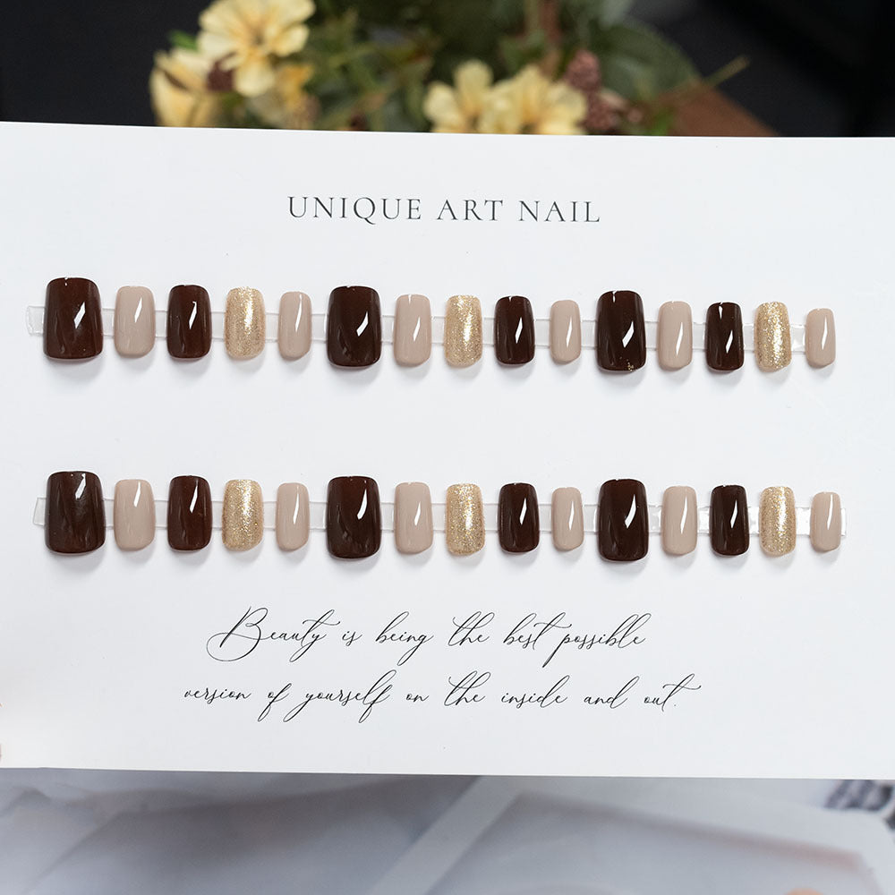 Glamouröses Multi-Texture Press-On Nail Set