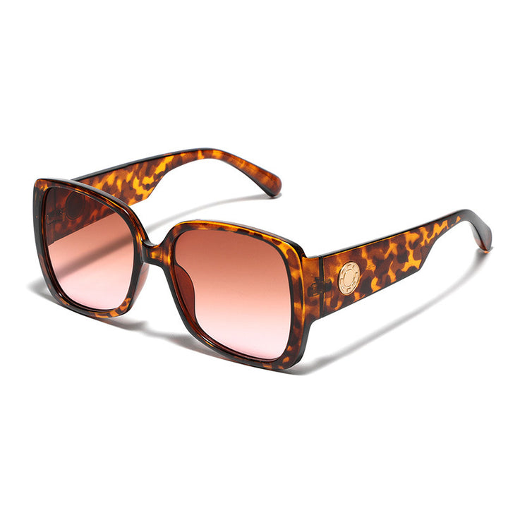 Damen quadratische Sonnenbrille mit luxuriösem Schildpatt-Design Karnz