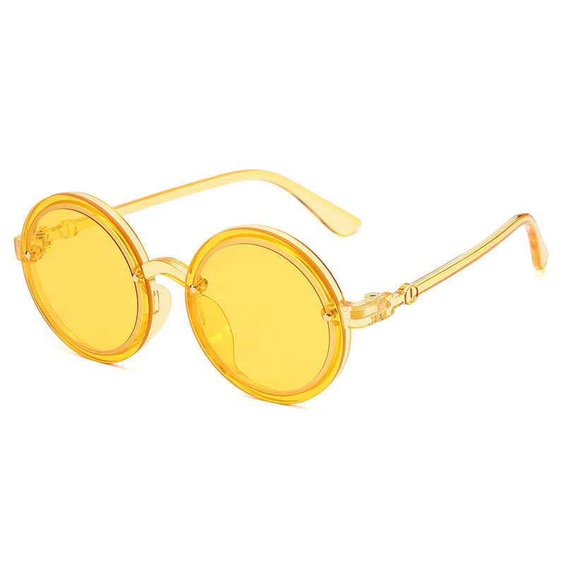 Damen Runde Sonnenbrille mit transparentem Rahmen Karnz