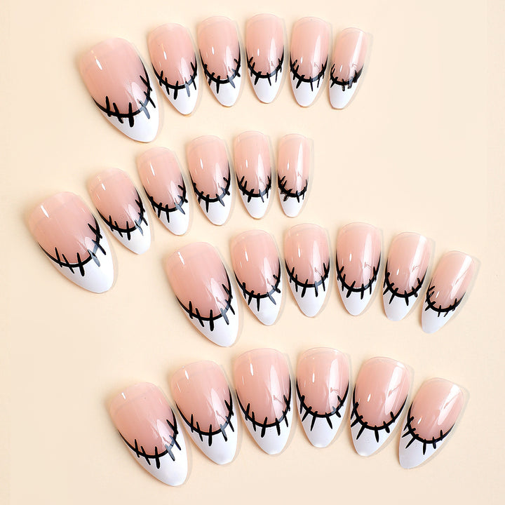 Kreatives Kunstnagelset mit originellem Näh-Design Karnz