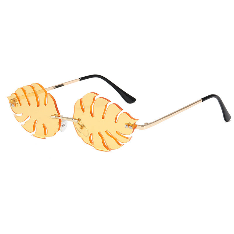 Damen modische Sonnenbrille mit markantem Blattdesign Karnz