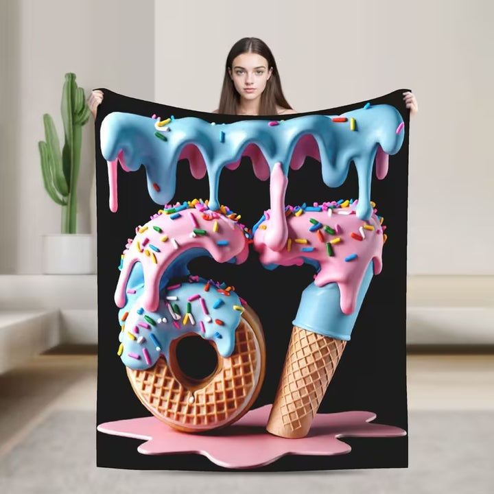 Verspielt Grafisches Fleece-Wurfdecke
