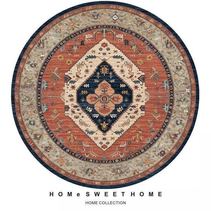 Vintage-inspirierter runder Teppich