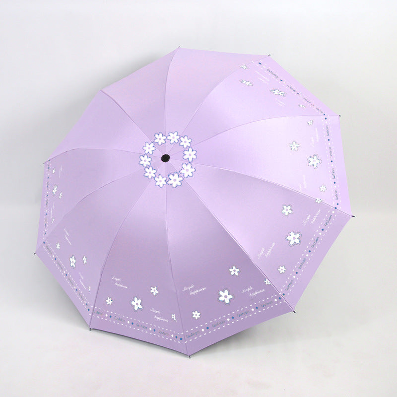 Damen Faltbarer Regenschirm mit floralen Mustern und UV-Schutz Karnz
