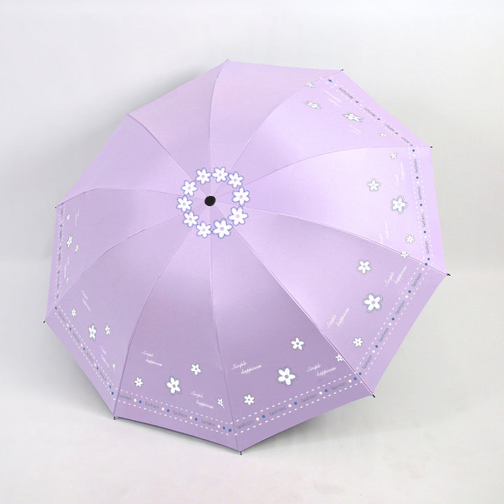 Damen Faltbarer Regenschirm mit floralen Mustern und UV-Schutz Karnz