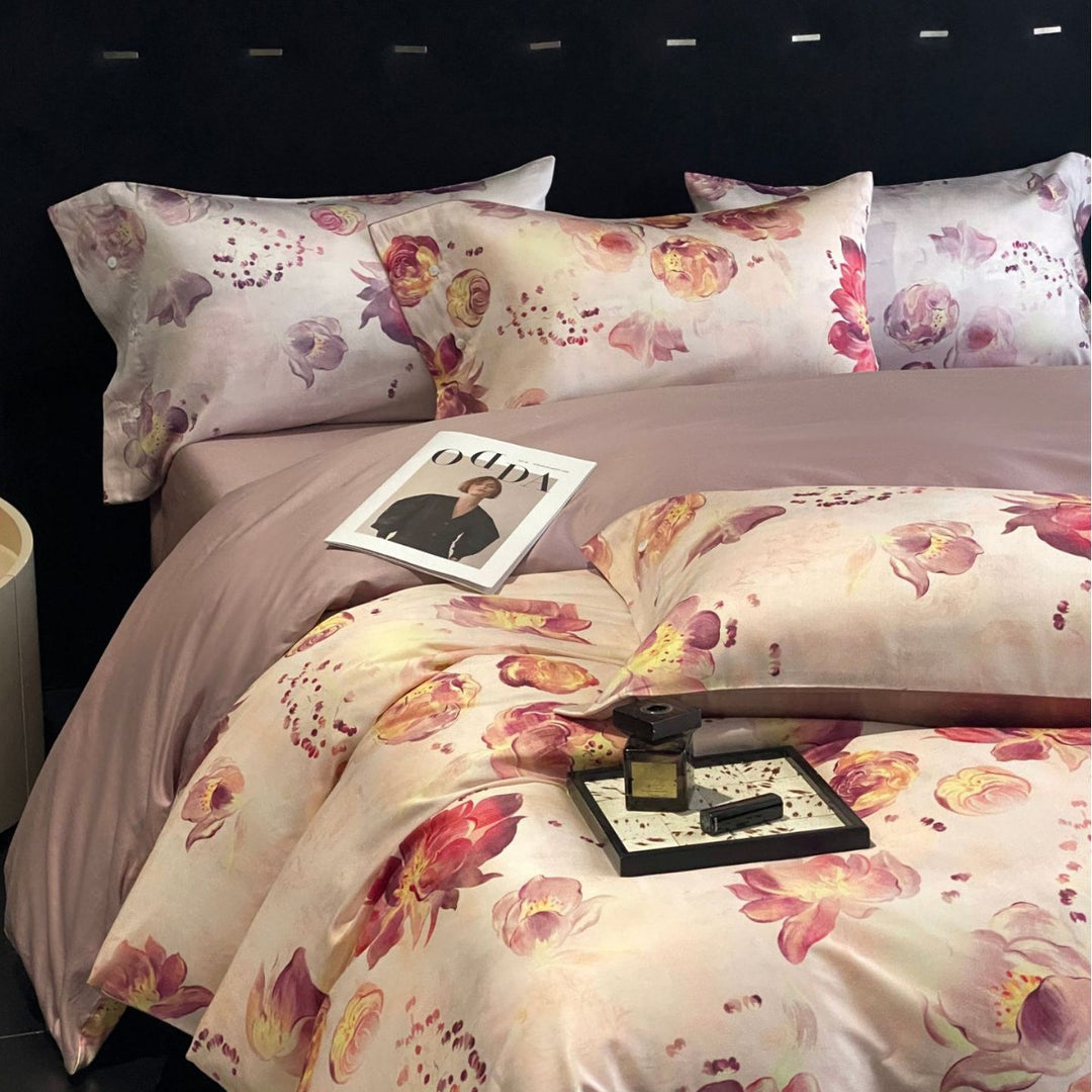 Luxuriös Wenden Paisley Baumwollsatin Bettbezug Set