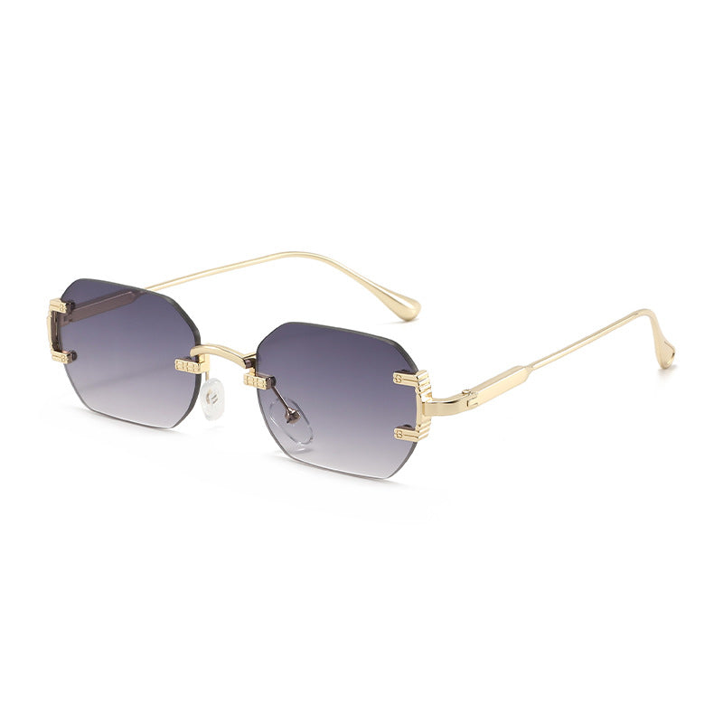 Damen geometrische Sonnenbrille mit luxuriösem Metallgestell und schützendem UV-Filter Karnz