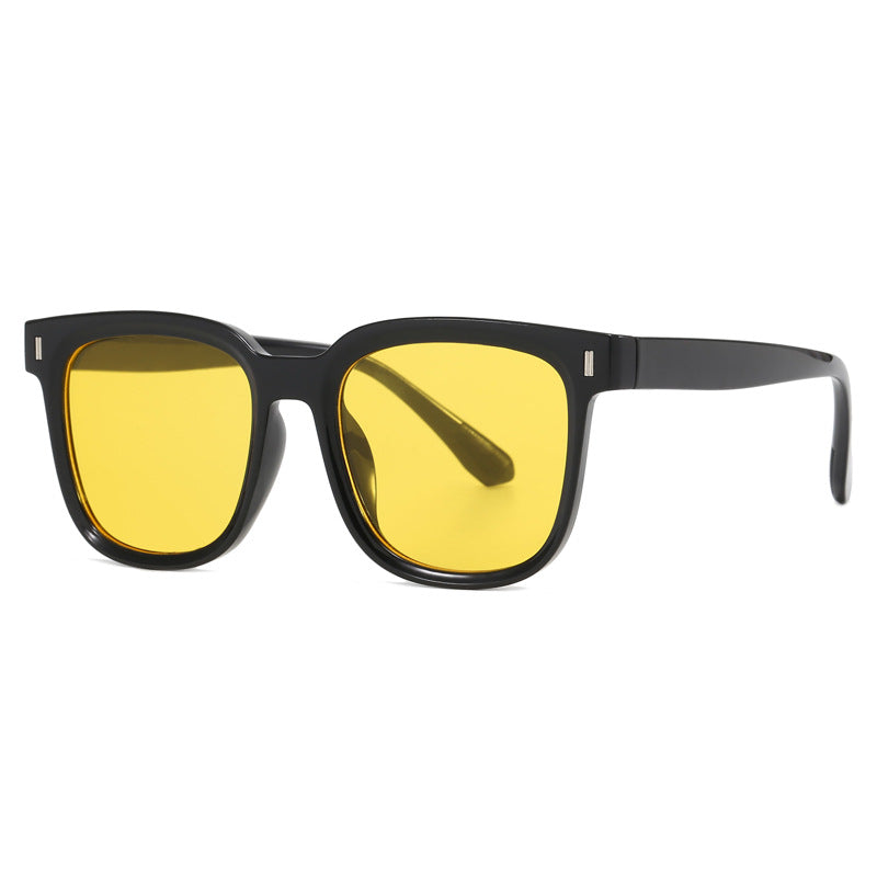 Damen Modische quadratische Sonnenbrille mit transparentem Rahmen Karnz