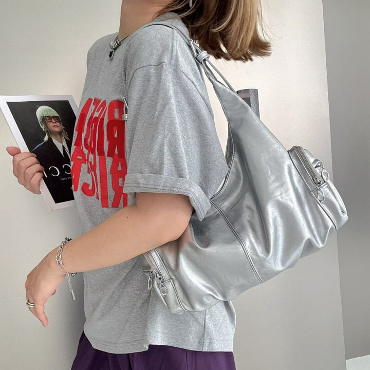 Schlanke Leder Hobo Tote Bag