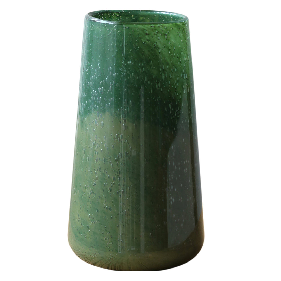 Hohe Kunstglas Ombre Zylinder Bud Vase mit eingeschlossener Blasenstruktur Karnz