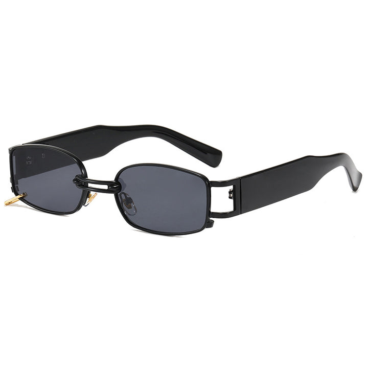 Damen modische rechteckige Sonnenbrille mit exklusivem Metallrahmen Karnz