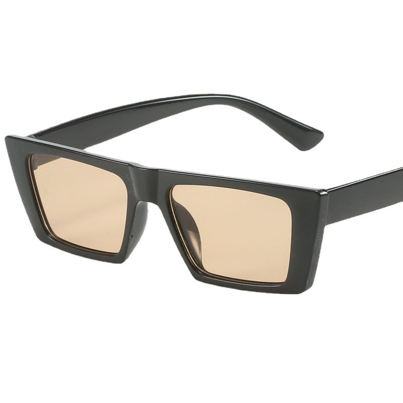 Damen geometrische Sonnenbrille mit trendigem, eckigem Rahmen Karnz