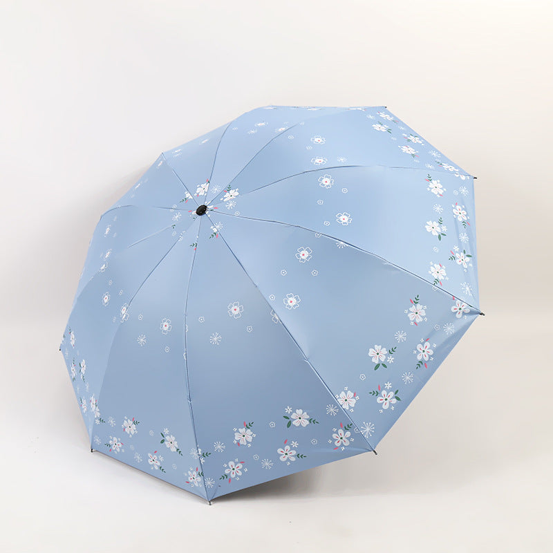 Damen Stilvoller Falt-Regenschirm mit floralen Motiven Karnz