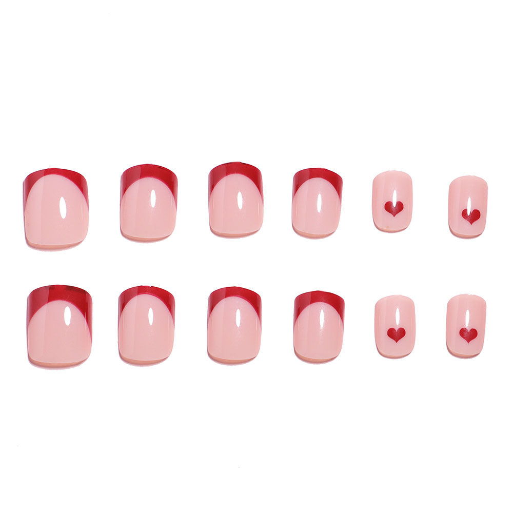 Künstlerisches Herz-Design Press-On Nagelset Karnz