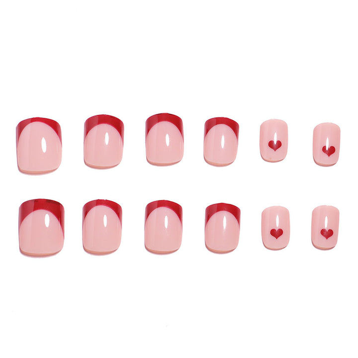 Künstlerisches Herz-Design Press-On Nagelset Karnz