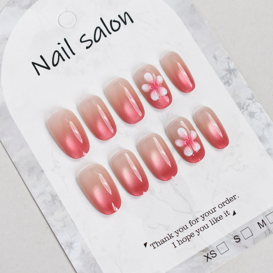 Elegantes Blumendruck-Nagelset Karnz