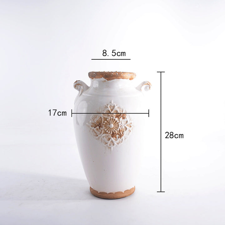 Elegante Keramikvase mit Ziermuster Karnz
