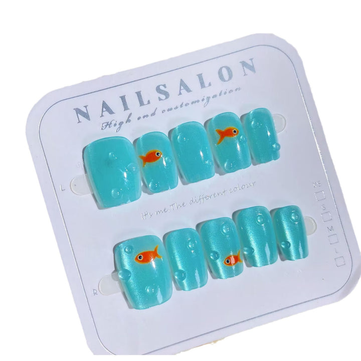 Künstlerisches fischthemen Nageldesign-Set zum Aufkleben