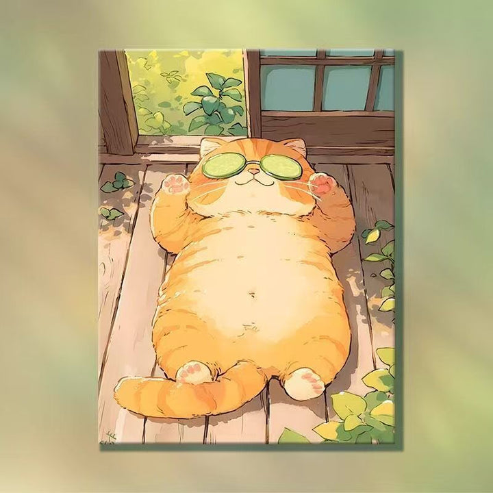Verspielte Cartoon-Katzen-Illustration Wandkunst Karnz
